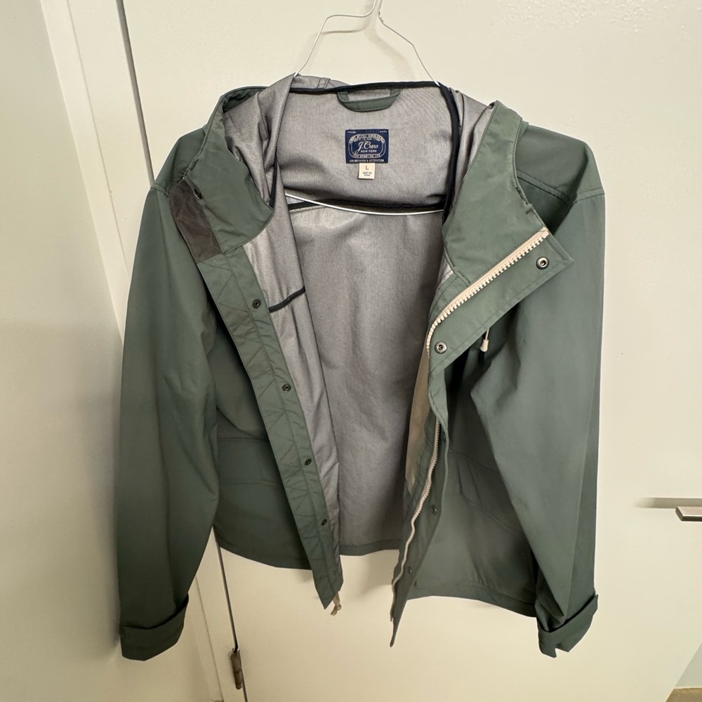 J. Crew Men's Olive Raincoat